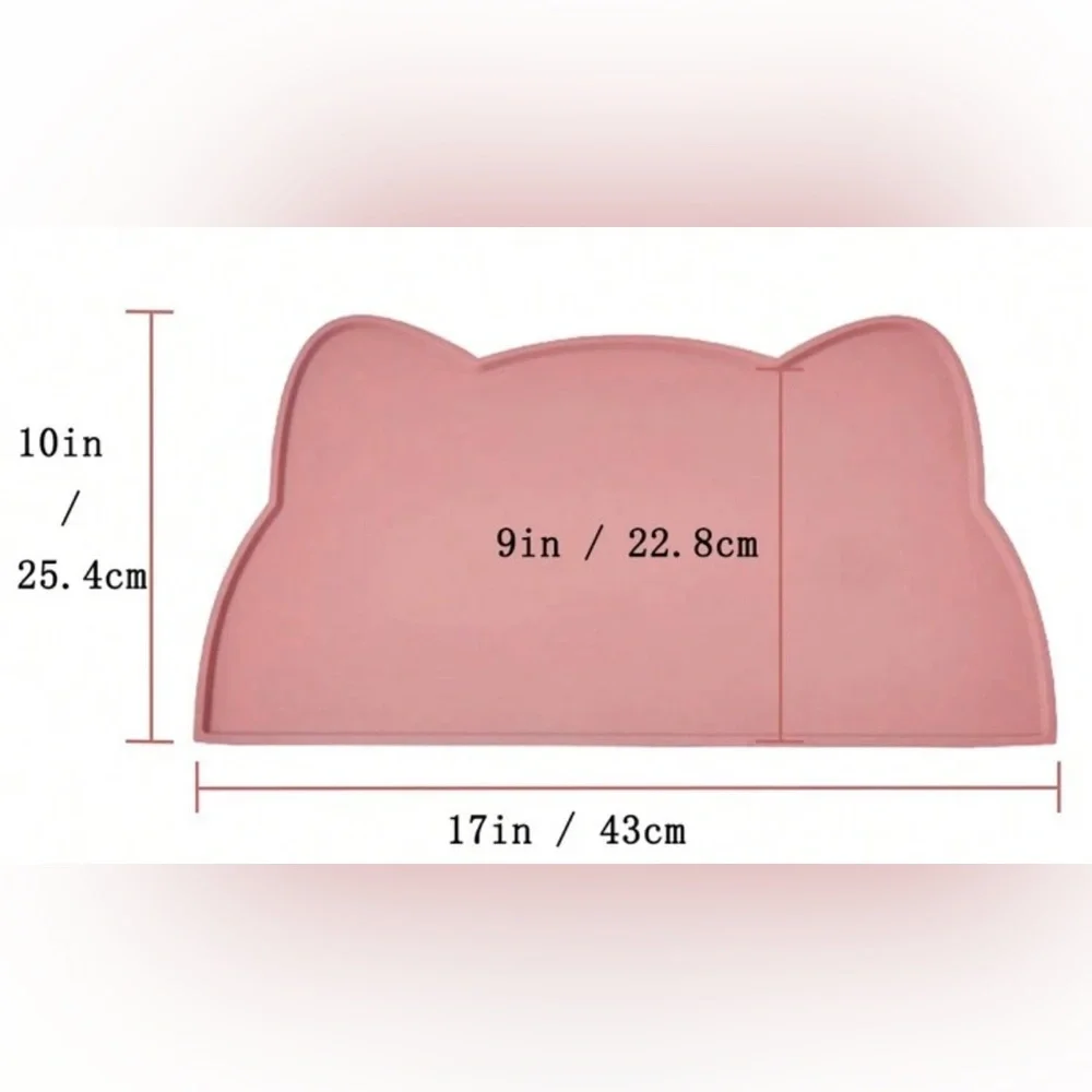 LIKE NEW! PINK SILICONE PET FEEDING MAT! NON-SLIP! WATERPROOF!